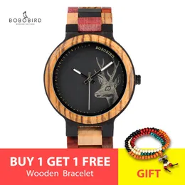 Zegarwatches bobo ptak bambus drewniane zegarki kobiety Elk nadgarstka zegarek jelenie kwarcowe panie relojes para mujer w prezentach pudełko erkek Kol saati