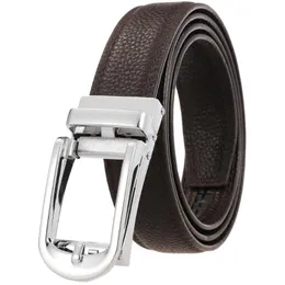 Belts Pack Men's Luxury Design First Layer Leather Texture Belt MaBlack Laser Chrome Buckle Alloy Automatic Tooling BeltBelts
