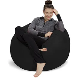 Plush Ultra Soft Bean Bag Chair Memory Foam Bean Bag Chair with Microsuede Cover - Stuffed Foam Filled Furniture and Accessories for Dorm Room - Black 3 king camp chair