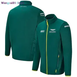 Mäns plus -storlek Ytterkläderrockar F1 Officiell webbplats Ny 2021 Racing Suit Aston Martin Team Uniform Jacket Spring and Autumn Men's Sports Long Seved Jacket 0316H23