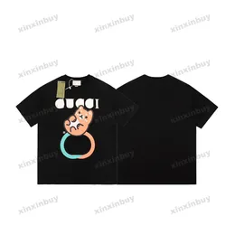Xinxinbuy Men Designer Tee T Shirt 23ss Paris Animal Dog Letter Print Short Sleeve Cotton Women Black White XS-2XL