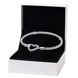 Love Heart застежка Snake Chain Bracelet для Pandora 925 Sterling Silver Ручная цепочка дизайнер Ювелирные изделия для женщин Подруги Подарочные браслеты с оригинальным набором коробок