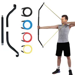 Resistance Bands Portable Workout Bow Gym Adjustable Kit Full Body Exercise Bar And Chest Muscle Builder