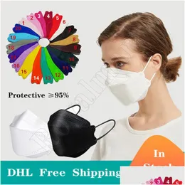 Andere huizentuin KF94 Colorf Wegwerp Face Masks ADT Designer Dust proof Protection Willowsedwaped Mask Groothandel Drop Delivery Dhapy