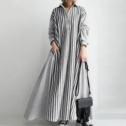 Roupas étnicas abaya muçulmana camisa solta vestido longo para mulheres no Oriente Médio Turquia Árabe Islã femme kaftan moda listrada maxi casual