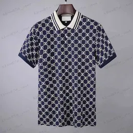 メンズポロスメンズレジャーポロシャツメンコマースラグジュアリーグッズシャツ高度なTシャツファッションメンズレターG Tシャツイタリア夏の快適な短いT230316
