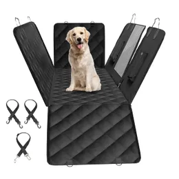Eenvoudige luxe hondenauto stoelhoes voor achterbank, 100% waterdichte huisdierzittebeschermer met gaasraam, krasvrije niet -slip hondenhangmat voor auto's, vrachtwagens, SUV's, standaard