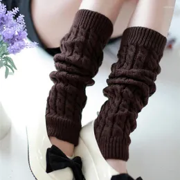 Women Socks Girl Candy Color Leg Warmer Various Colors Knee High Boot Stockings Knitted Windproof Warmers JK Uniform Accessories