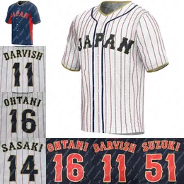Camisas de beisebol 2023 Japão Camisa de beisebol Lars Nootbaar Shohei Ohtani Yu Darvish Masataka Yoshida Munetaka Murakami Roki Sasaki Kazuma Okamoto Yoshinobu Yama