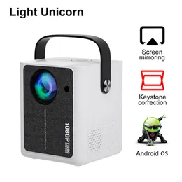 Projectors Light Unicorn X7 Support 1080P Android Projetor 4000 Lumens mini Portable Beam Projector Phone Smart TV WIFI Home LED Proyector 230316
