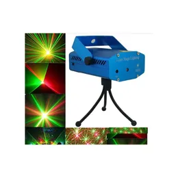 Laser Lighting Mini Stage Light Lights Starry Sky Red Green Led R G Projector Indoor Music Disco Dj Party With Box Drop Delivery Dhhec