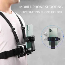 Kamera bröstband tillbehör montering utomhus sport fiske matlagning ridning mobiltelefon bröst band hållare rack telefon klipp