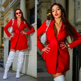 Ljusröd 1 stycken Kvinnor Blazer kostym Street Power For Wedding Mother of the Bride Dresses Evening Party Formal Wear