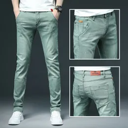 Men's Jeans Mens Colored Jeans Stretch Skinny Jeans Men Fashion Casual Slim Fit Denim Trousers Male Green Black Khaki White Pants Male Brand 230316