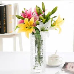 Kwiaty dekoracyjne 36 cm prawdziwy dotyk sztuczny bukiet kwiatowy lilia do domu w ogrodzie sypialnia salon dekoracja przyjęcia