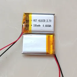 Li Polymer Battery 402030 3.7V 180mAh litiumbatterier för leksaker MP5 GPS 5 st per parti