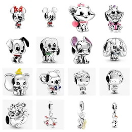 925 Sterling Silver Cute Dog Mouse Beads Charms Women with Box Origin