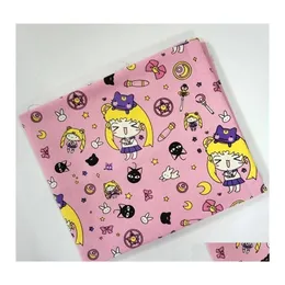 Tecido e costura Japão desenho animado Sailor Moon Luna Luna Handmadework Cotton Canvas Bag travesseiro Diy Tonela de cortina sofá 91cm145cm T200810 DH8IV