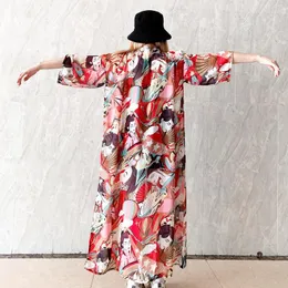 민족 의류 기모노 여성 일본 하오리 여성 카디건 Streetwear 셔츠 일본 섹시한 여름 해변 긴 오비