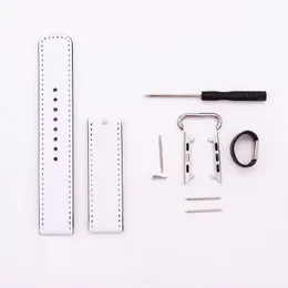 Sublimation Blank Leder-Uhrenarmband für Apple iWatch 1/2/3/4/5. Armband-Ersatzrohlinge mit Stecker 38, 40, 42, 44