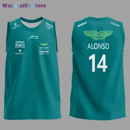 WANGCAI01 Herrarna T-shirts 2023 Aston Martin Formula One F1 Alonso Vest T-shirt Uniform Basketball Uniform Underwaist Moto Motorcyc Riding Suit 0316H23