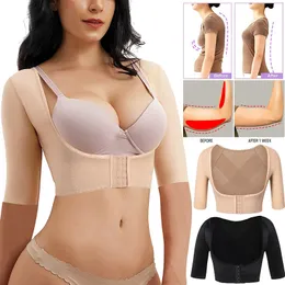 Shaper de barriga de cintura Suporte de traseiro Shaper Post Post Slimming Underwear Mangas de compressão Correctores de postura Tops Shapewear For Women 230314