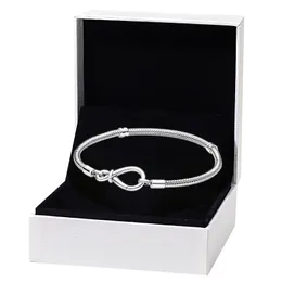 Браслет-цепочка Infinity Knot Snake для Pandora Аутентичные стерлингового серебра Свадебная вечеринка Ювелирные изделия для женщин Подарок подруги дизайнерские браслеты с оригинальным набором коробок