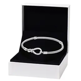 Bracciale a catena serpente con nodo infinito per gioielli Pandora autentici in argento sterling per feste di nozze per donne Braccialetti firmati regalo fidanzata con cofanetto originale