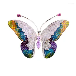 Broscher fashionabla färgglada zirkon med emaljfjärilbrosch stift insekt för kvinnor bankett bröllopsmärke gåvor