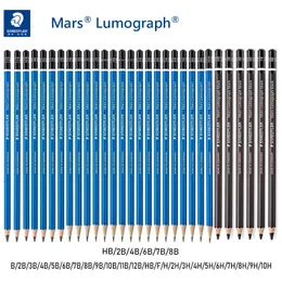 Matite 24/30 pezzi Germania STAEDTLER 100 Mars Lumograph Disegno Matite per schizzi Asta blu/Asta nera Disegno Matita Rifornimenti d'arte 230314