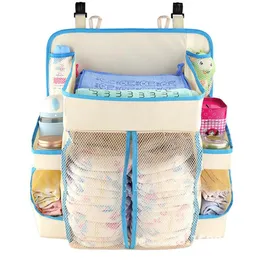 Bedding Sets Portable Baby Bed Bumper Hanging Storage Bag Nappy Bag Bedside Organizer Infant Crib Bedding Set Waterproof Toy Diapers Pocket 230316