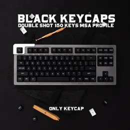 GMK black And White150 keys double shot keycap MSA profile English custom personality keycaps for mechanical keyboard 61/64/68