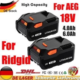 For AEG 18V Battery 6.0AH Lithium-Ion Battery For RIDGID R840087 R840085 L1815R L1850R L1830R R840083 Series Cordless Power Tool