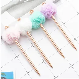 Crystal Shiny Metal Crown Hair Ball Ploint Pen مثيرة للاهتمام Ploint Pen School School School School School School Gc1975