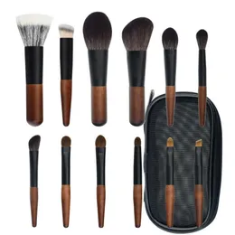 Makeup Brushes Ny modifierad 8/12 mini Portable Makeup Brush Set Wool Beauty Tool Foundation Brush Set Designer Makeup Brush With Case Z0315