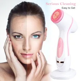 세척 도구 액세서리 3 1 전기 회전 세정 브러시 방수 구멍 Ceaner Deep Cleaning Spin Blackhead Remover Massage 230314