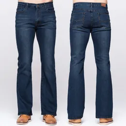 Mäns jeans grg mens smala boot cut jeans klassisk stretch denim något flare djupa blå jeans mode stretch byxor 230316