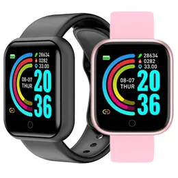 D20 Sport Smart Saatler Erkek Kadın Hediyesi Dijital Akıllı Akıllı Fitness Tracker Bilek saati bilezik kan basıncı Android iOS Y68