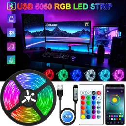 LED-Streifen, LED-Streifen, USB, Bluetooth, RGB, 5 V, LED-RGB-Leuchten, flexibles LED-Lampenband, RGB-TV-Desktop-Bildschirm, Hintergrundbeleuchtung, Diodenband, P230315