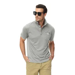 Męskie polo letnie męskie biznesowe koszulę golfową na polo, odrzuć kołnierz krótkie topy mody