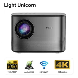 Proiettori Light Unicorn X9 Supporto proiettore 4K 7000Lumens 1080P Beam LED projetor Android 5G wifi Electric Focus Smart tv Home Theater 230316