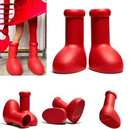 Designer Mscfh Män Dam Regnstövlar Stor Röd Boot EVE Rubber Astro Boy reps Over the Knee Booties Cartoon Shoes Tjock Botten Plattform shCj6a#