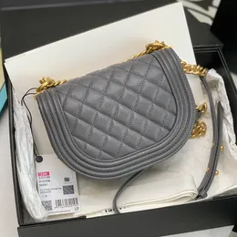 Designer MESSENGER BAG Luxury Falp Bag 18CM Borsa a tracolla in caviale di qualità a specchio con SCATOLA C005