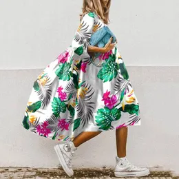Повседневные платья летние женщины платье винтаж с помощью o шее наполовину рукав цветочные платья с печать