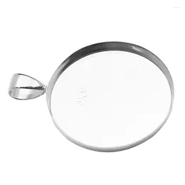 Collane con ciondolo 1 pz 925 Sterling Silver Bezel Cup per impostazioni Fit Round 25.4mm (1 Inch) Flat Back Cabochon Nave dagli Stati Uniti SKU26727RSS