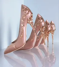 Różowy wygodne designerskie buty ślubne ślubne jedwabne plamy Eden Buty na wesele wieczor