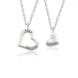Colares pendentes 2 PCs/Set Friends Colar para mulheres meninas Puzzle coração Crystal Hollow Out Bff Amizade Forever Jewelry