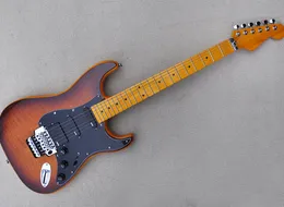 6 strängar Brown Electric Guitar med EMG Pickups Flame Maple Veneer Floyd Rose kan anpassas som begäran