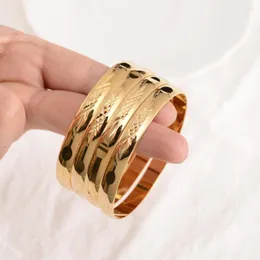 Bangle Bangrui 4PCS Exquisite 65mm Gold Color Bracelet High Quality Jewelry For Dubai Africa Arab Women Party Gift