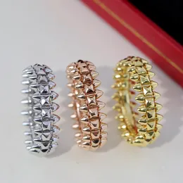 pierścionek zderzeniowy pierścionek dla pary dla kobiety projektant stadniny rozmiar 6-10 nigdy nie znikną pozłacane 18K T0P oficjalna replika moda luksusowy styl klasyczny prezenty premium 003